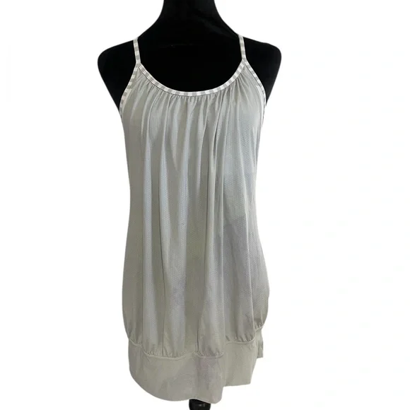 LULU LEMON No limits tank,cream, White & grey airy tan,Size 10 - Picture 6 of 6